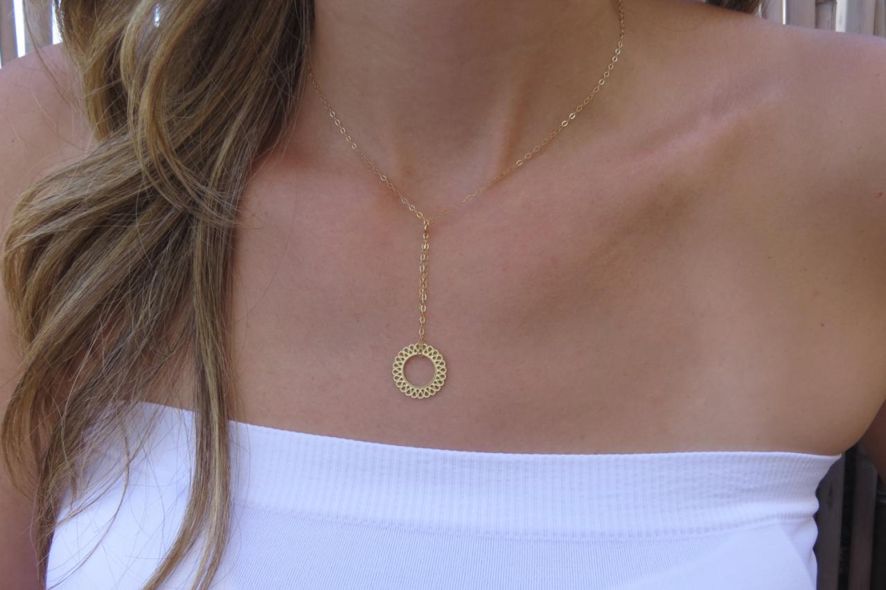 Gold Necklace - Circle Necklace, Simple Circle Necklace, Gold Eternity Necklace, Gold Jewelry, Delicate Gold Necklace, Gift Idea