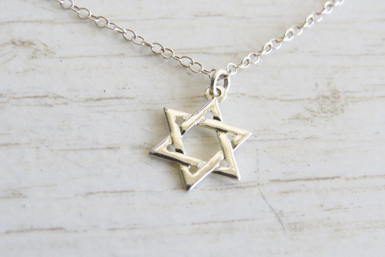 Silver Star Of David Necklace - Sterling Silver Necklace - Silver Pendant - Magen David Necklace - Jewish Jewelry - Religious Jewelry