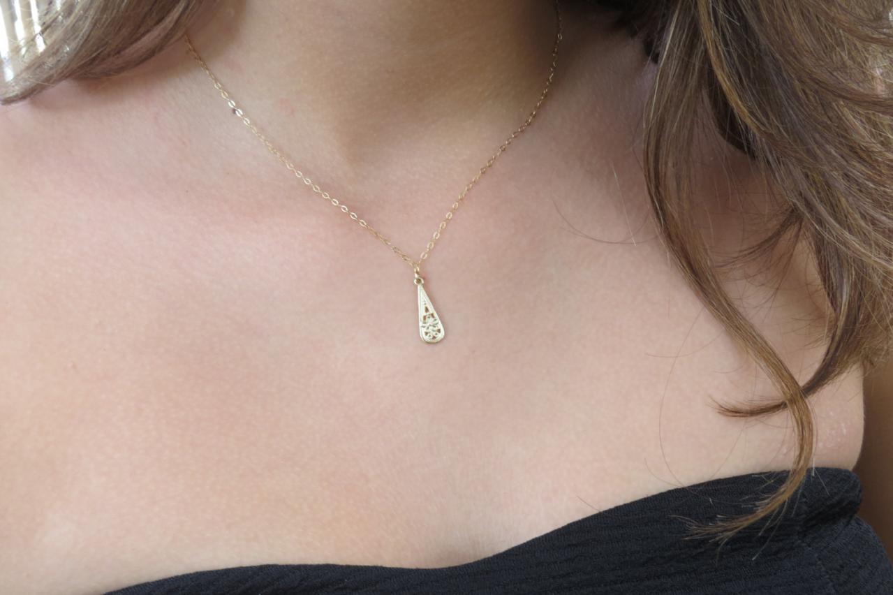 Gold Necklace - Gold Drop Necklace - Dainty Gold Necklace - Goldfilled Pendant, Simple Necklace, Everyday Gold Jewelry
