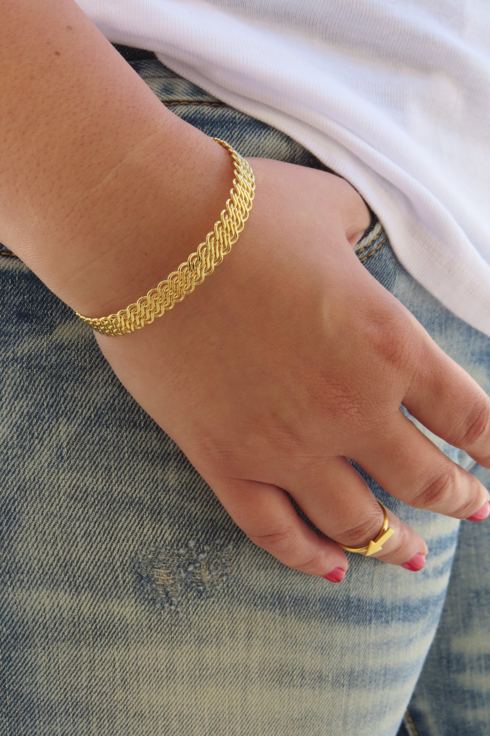 Gold Bracelet ,gold Bangle, Gold Cuff Bracelet, Bangle Bracelet, Stacking Bangle, Gold Filigree Bracelet, Bridal Bracelet, Band Bracelet