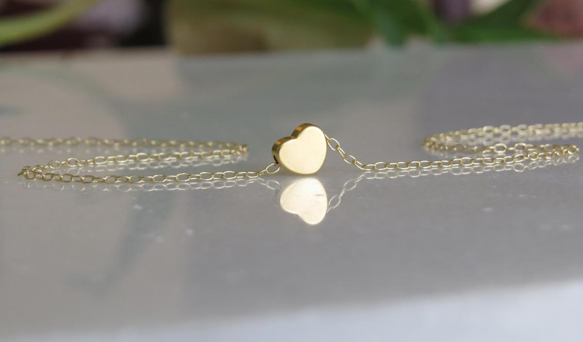 Gold Necklace - Tiny Heart Necklace, Small Heart Necklace, Simple Gold Heart Necklace, Little Gold Heart, Gold Jewelry, Dainty Gold Necklace