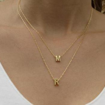 Goldfilled Initial Necklace - Gold Letter Necklace, Gold Necklace ...