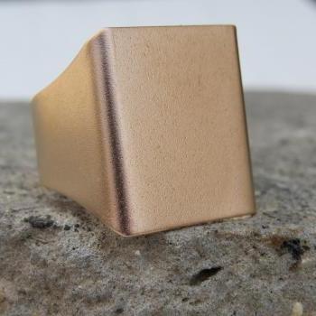 Gold Ring, Wide band ring, Rose gold ring, Adjustable ring, Statement rose gold ring, Gold accessories, Square gold ring, Gold rose jewelry