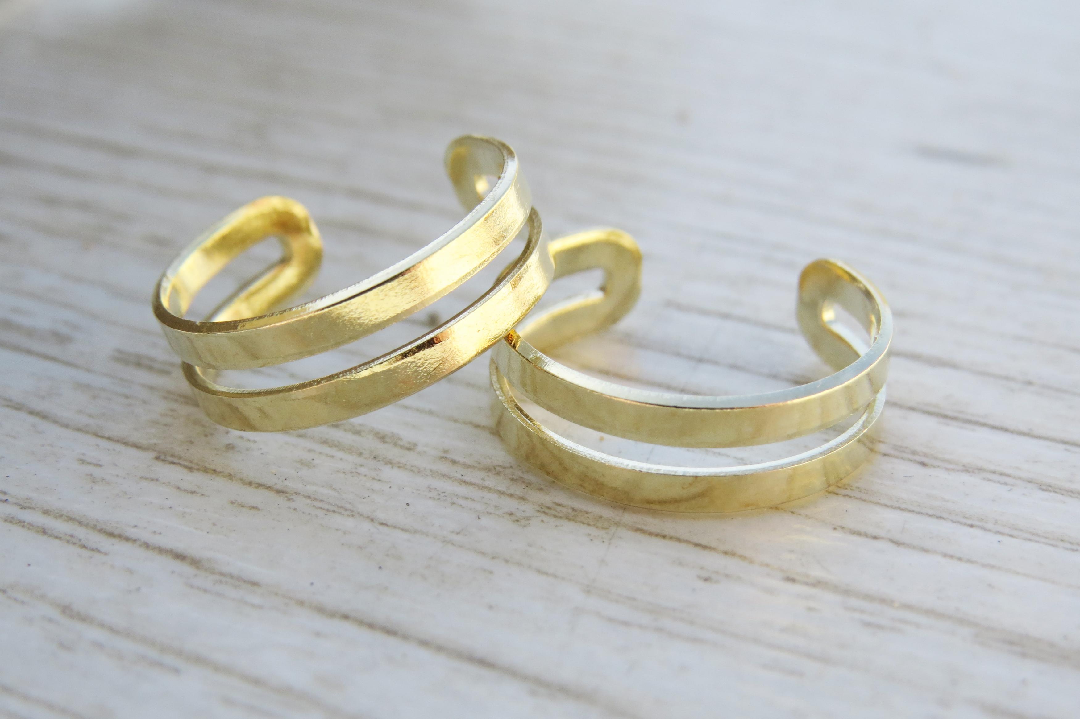 thumbnail image 2 of 18K Gold Plated Rings Set For Women Girls, Stackable Knuckle Thick Chunky Dome Rings Statement Jewelry For Gifts Price In UAE | Amazon UAE 2 of 11