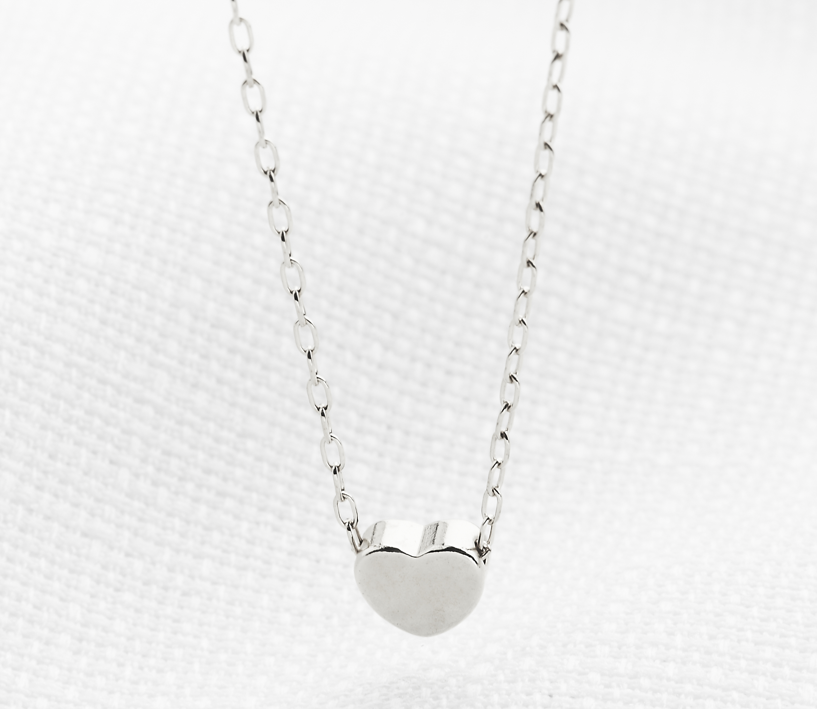 Silver Necklace Tiny Heart Necklace Simple Small Heart Necklace 