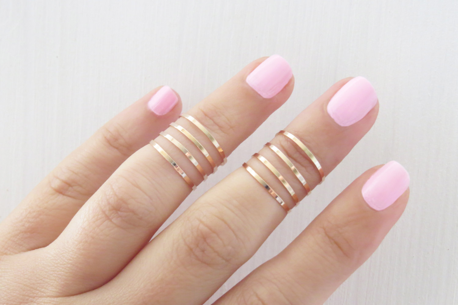 Gold Ring - 8 Above The Knuckle Rings, Rose Gold Stacking Ring, Knuckle ...