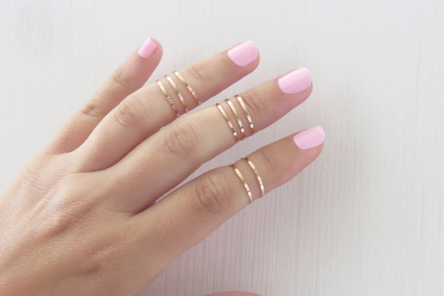 Gold Ring - 8 Above The Knuckle Rings, Rose Gold Stacking Ring, Knuckle ...